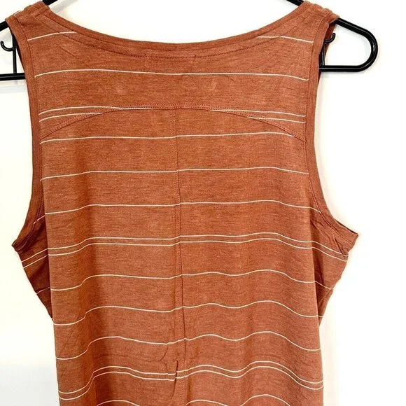 NWT Prana Foundation Scoop Neck Tank in Copper Heather Stripe - Size Small - Picture 6 of 8